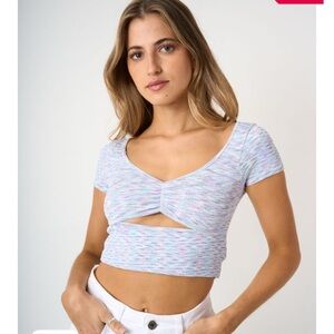 Aeropostale Pastel Twist Front Crop Top